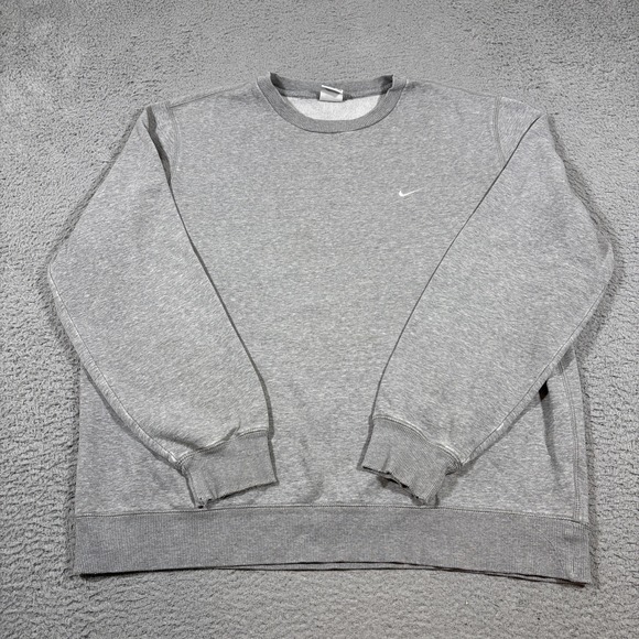 Nike Sweatshirt Mens XXL Gray Crewneck Pullover Swoosh Fleece 341570-063 - Picture 1 of 8